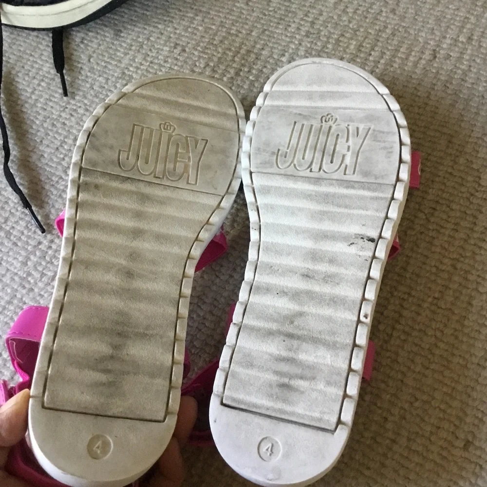 Juicy Couture Hot Pink Logo Strap Kids Sandals